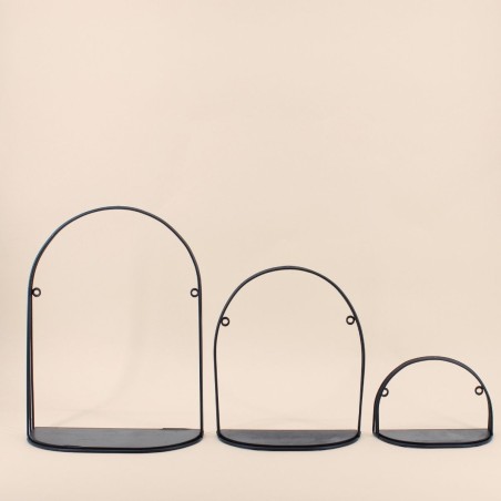 Set de 3 étagères murales métal noir | Hashtag Déco