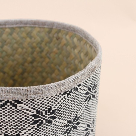 Set de 2 paniers en osier beige à motifs | Hashtag Déco