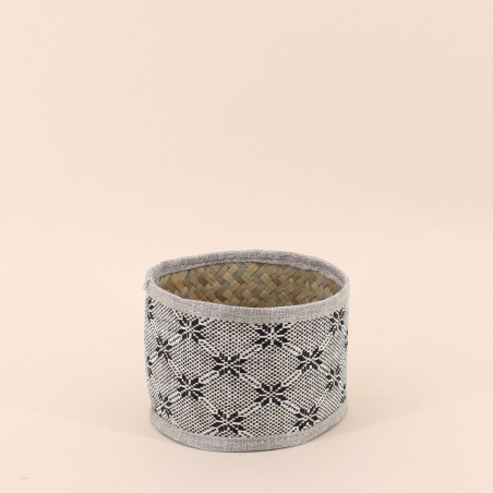 Set de 2 paniers en osier beige à motifs | Hashtag Déco