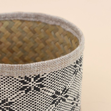 Set de 2 paniers en osier beige à motifs | Hashtag Déco