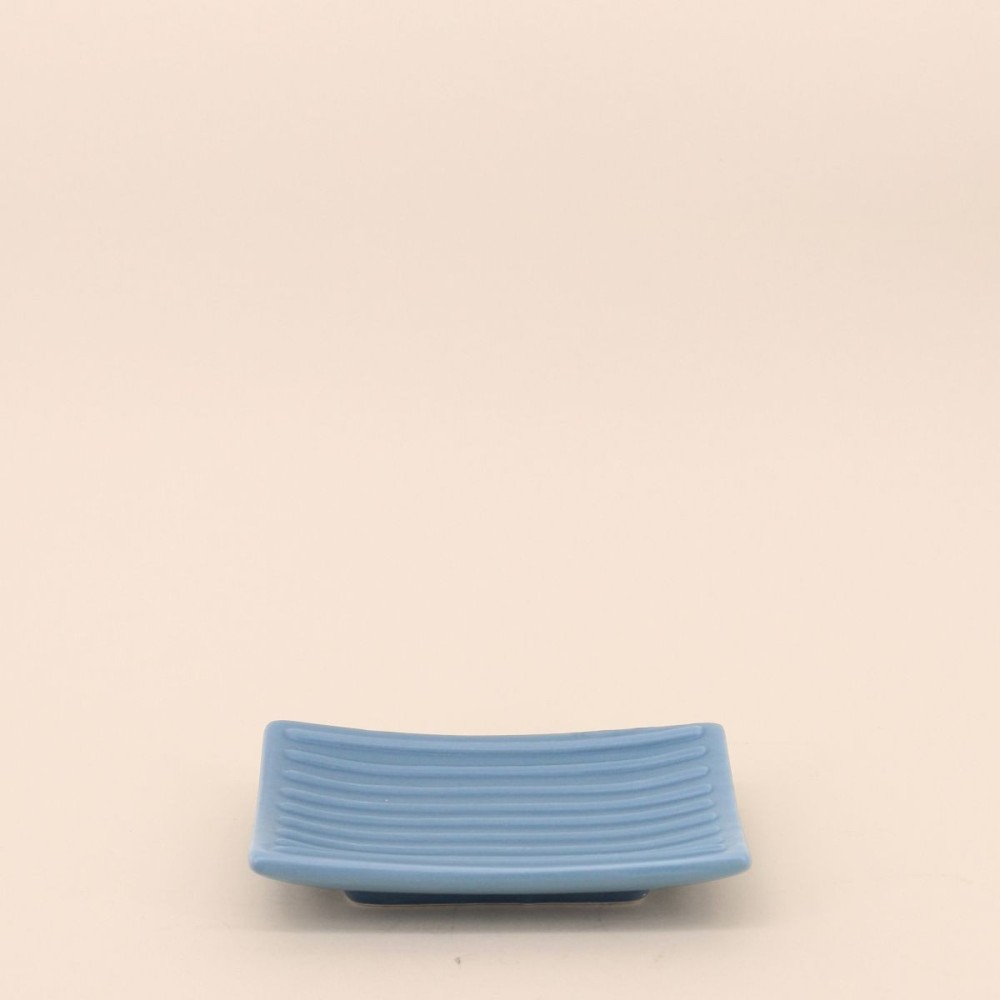 Porte savon résine bleue 13x10cm élégant | Hashtag Déco