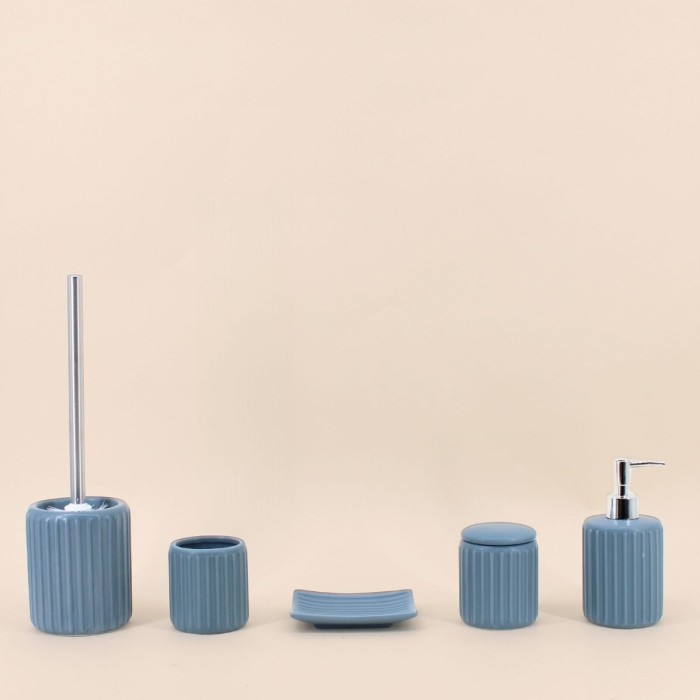 Set accessoires salle de bain résine bleue | Hashtag Déco