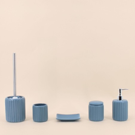 Set accessoires salle de bain résine bleue | Hashtag Déco