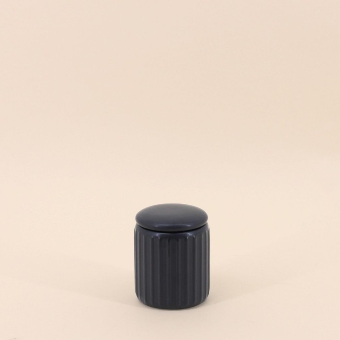 Pot à cotons en résine noire élégant | Hashtag Déco
