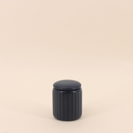 Pot à cotons en résine noire élégant | Hashtag Déco