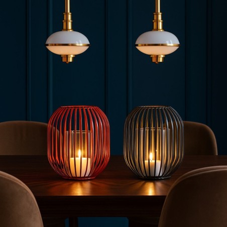 Lanterne ronde en métal filaire noir | Hashtag Déco