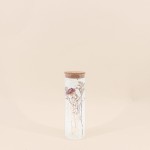 Objet déco bouteille en verre fleurs séchées beige | Hashtag Déco