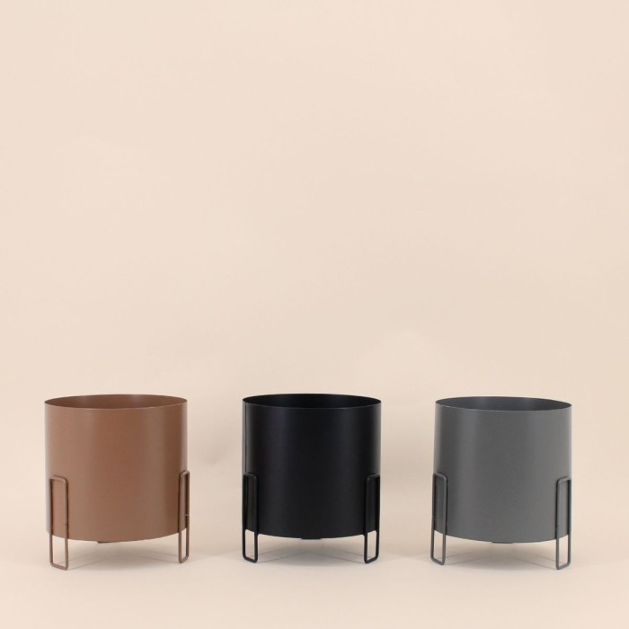 Lot de 3 cache-pots métal coloré 16,5cm | Hashtag Déco