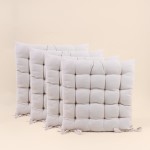 Lot de 4 galettes de chaises coton beige 40x40cm | Hashtag Dé