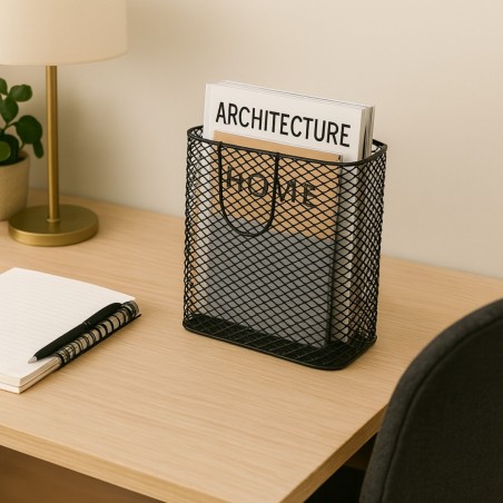 Panier porte magazine en métal noir élégant | Hashtag Déco