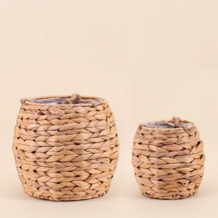 Set de 2 cache-pot suspendu jonc de mer naturel | Hashtag Déco