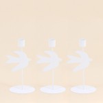 Lot de 3 bougeoirs oiseau métal blanc | Hashtag Déco