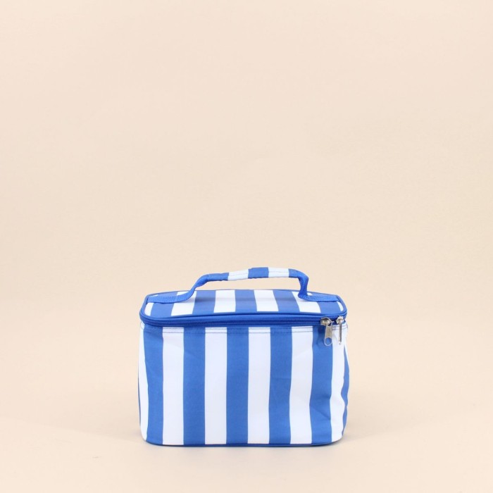 Sac glacière tissu rayé bleu blanc pratique | Hashtag Déco