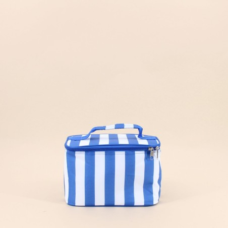 Sac glacière tissu rayé bleu blanc pratique | Hashtag Déco