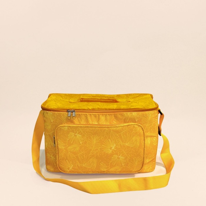 Glacière en tissu feuillage jaune | Hashtag Déco
