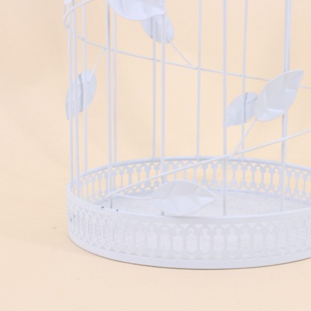 Cage oiseau déco métal blanc 32cm | Hashtag Déco