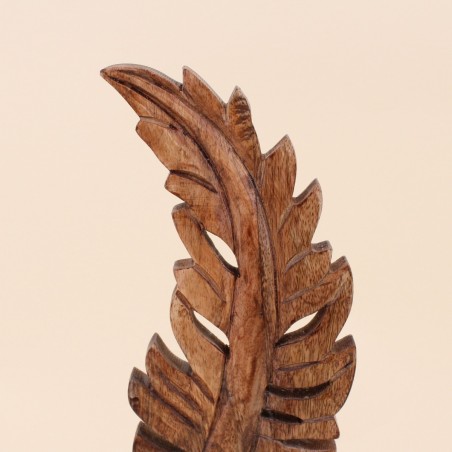 Objet déco feuille bois couleur naturelle 44cm | Hashtag Déco