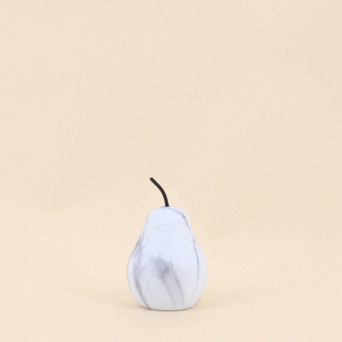 Objet déco poire marbre blanc 12cm | Hashtag Déco