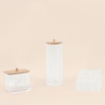 Set de 3 accessoires en bambou blanc pour salle de bain | Hashtag Déco