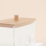 Distributeur coton tiges bambou blanc compact | Hashtag Déco