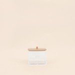 Distributeur coton tiges bambou blanc compact | Hashtag Déco