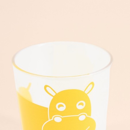 Gobelet salle de bain hippo jaune en céramique | Hashtag Déco