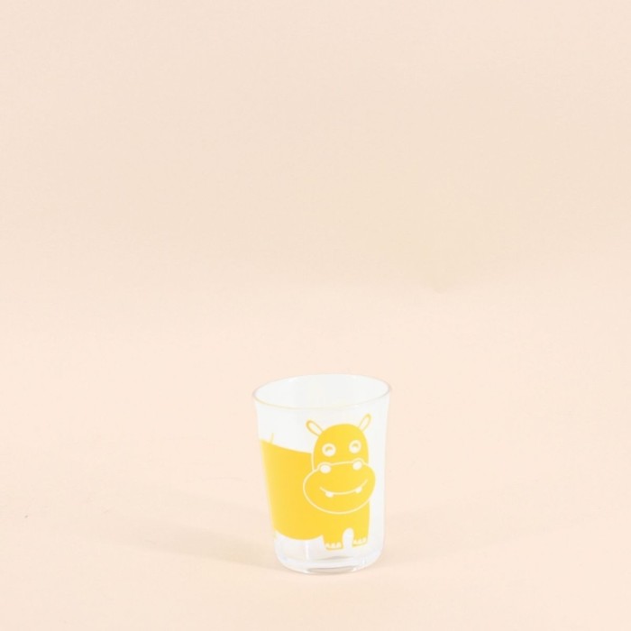 Gobelet salle de bain hippo jaune en céramique | Hashtag Déco