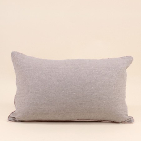 Coussin rectangulaire taupe en tissu 30x50cm | Hashtag Déco
