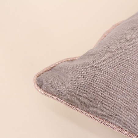 Coussin rectangulaire taupe en tissu 30x50cm | Hashtag Déco