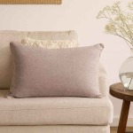 Coussin rectangulaire taupe en tissu 30x50cm | Hashtag Déco