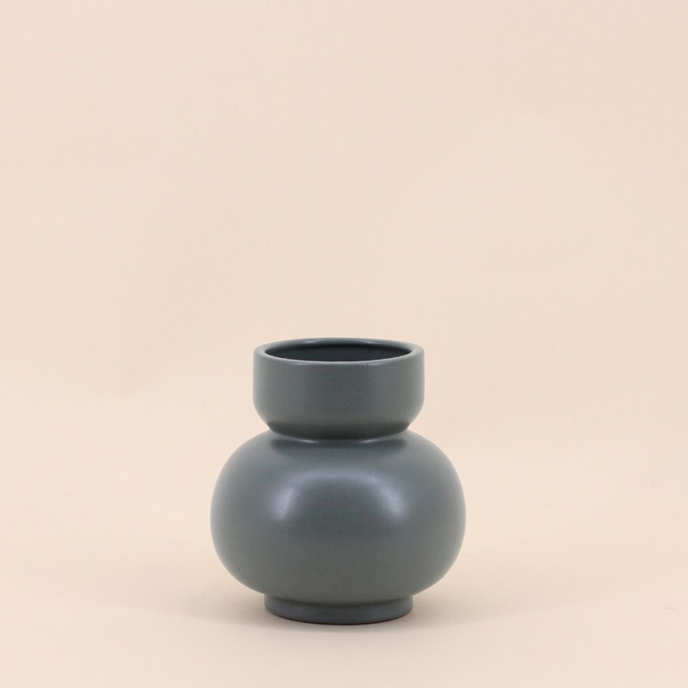 Vase en céramique bleu 15cm élégant et moderne | Hashtag Déco