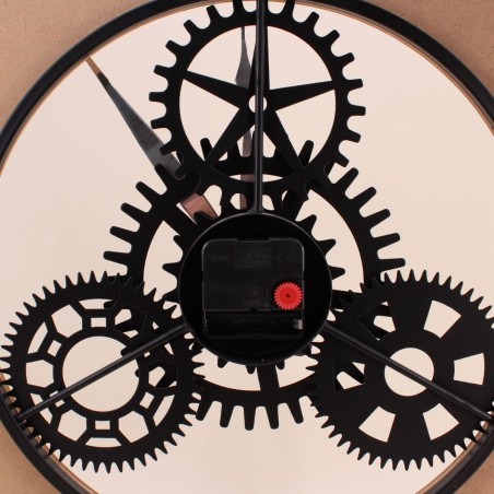 Horloge murale ronde métal noir 57cm | Hashtag Déco