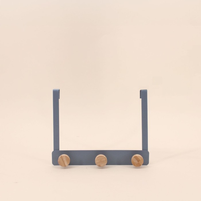 Patère de porte métal noir 3 têtes 25cm | Hashtag Déco