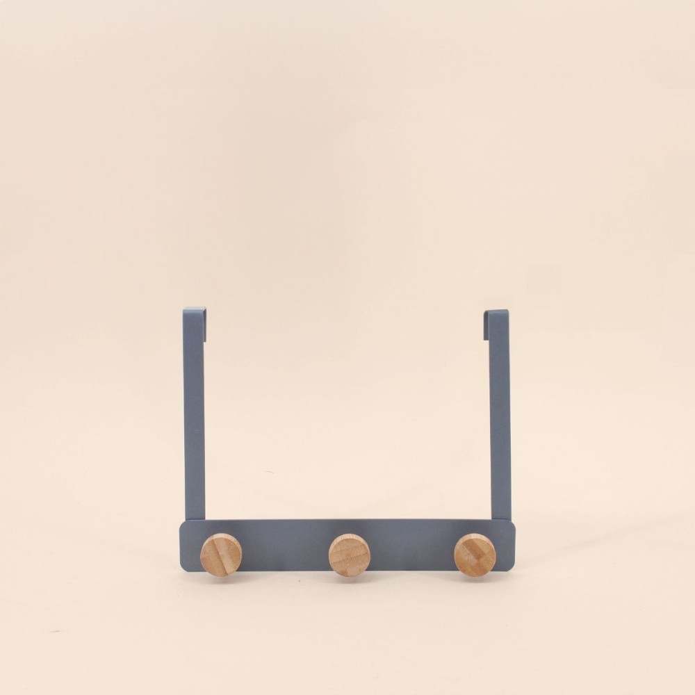 Patère de porte métal noir 3 têtes 25cm | Hashtag Déco