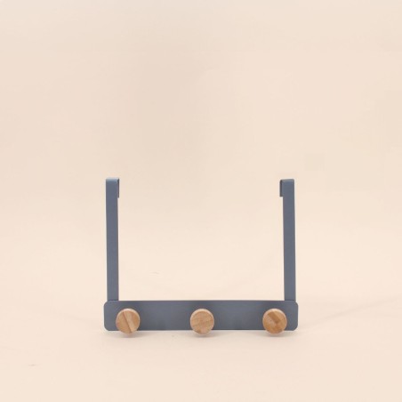 Patère de porte métal noir 3 têtes 25cm | Hashtag Déco