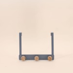 Patère de porte métal noir 3 têtes 25cm | Hashtag Déco