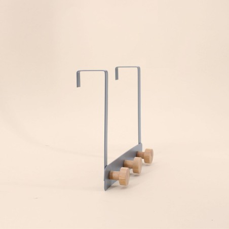 Patère de porte métal noir 3 têtes 25cm | Hashtag Déco