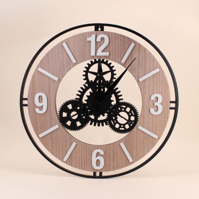 Horloge murale ronde métal noir 57cm | Hashtag Déco