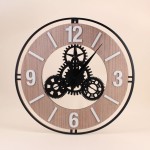 Horloge murale ronde métal noir 57cm | Hashtag Déco