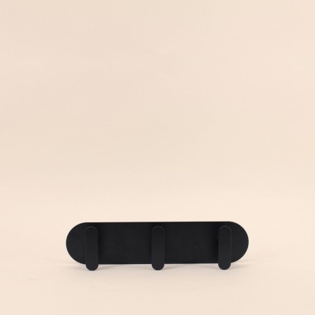 Patère 3 têtes métal noir 30cm | Hashtag Déco
