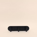 Patère 3 têtes métal noir 30cm | Hashtag Déco