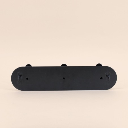 Patère 3 têtes métal noir 30cm | Hashtag Déco