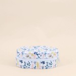 Boite à bijoux ovale en velours fleuris blanc | Hashtag Déco