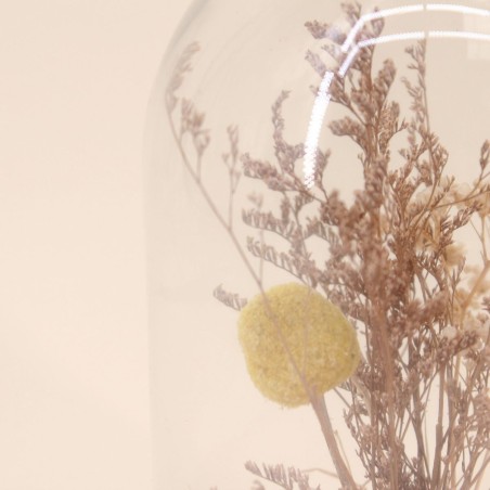 Déco cloche fleurs séchées en verre transparent | Hashtag Déco
