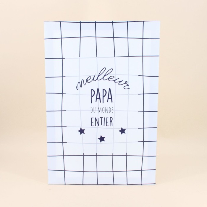 Toile décorative papa quadrillée gris clair | Hashtag Déco
