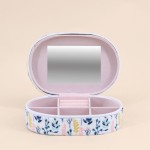 Boite à bijoux ovale en velours fleuris blanc | Hashtag Déco