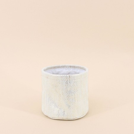 Lot de 2 paniers ronds dorés en tissu | Hashtag Déco