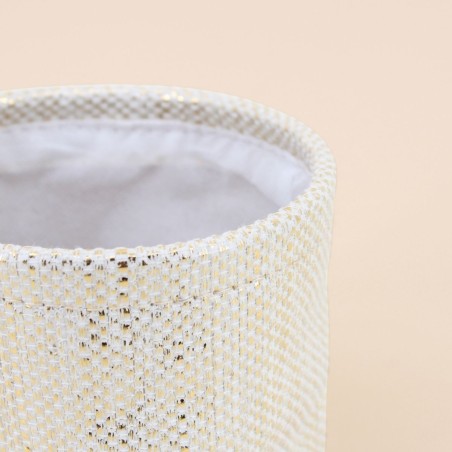 Lot de 2 paniers ronds dorés en tissu | Hashtag Déco