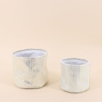 Lot de 2 paniers ronds dorés en tissu | Hashtag Déco