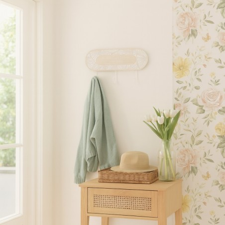 Porte manteau bois et métal blanc | Hashtag Déco